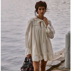 Free People 5 O'Clock Tea Time Mini Dress in Tea S